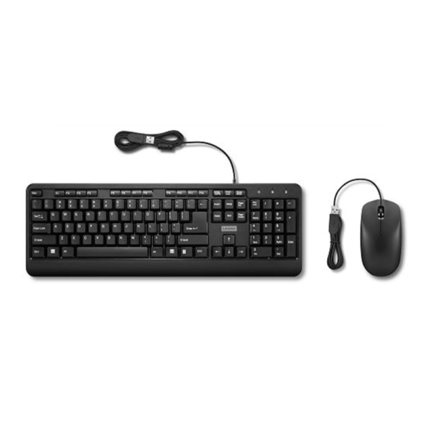 Ensemble combiné clavier et souris filaire Lenovo 160 - Couleur Noir