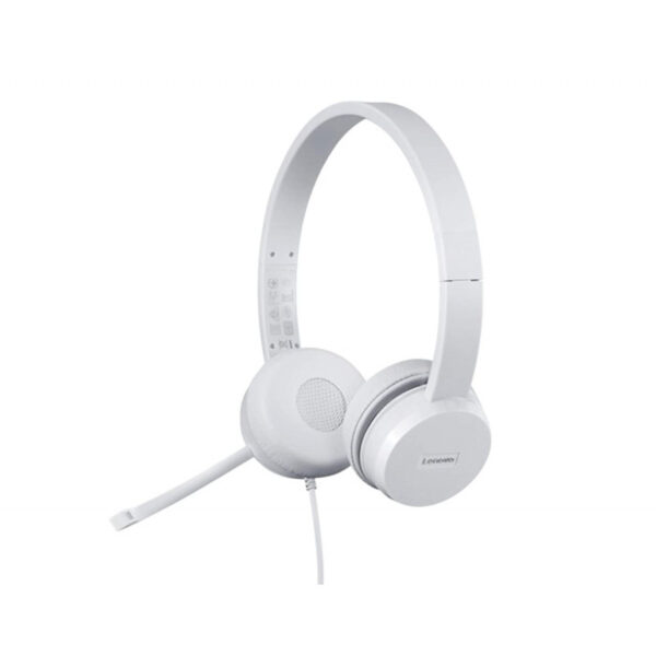 Casque USB Stéréo Lenovo 110 - Couleur Blanc